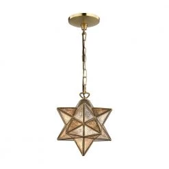 Moravian Star 1-Light Gold Pendant by Titan Lighting