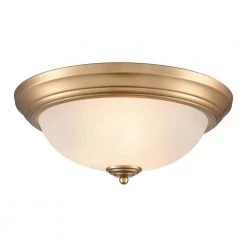 15 in. 3-Light Satin Gold Flush Mount by Titan Lighting