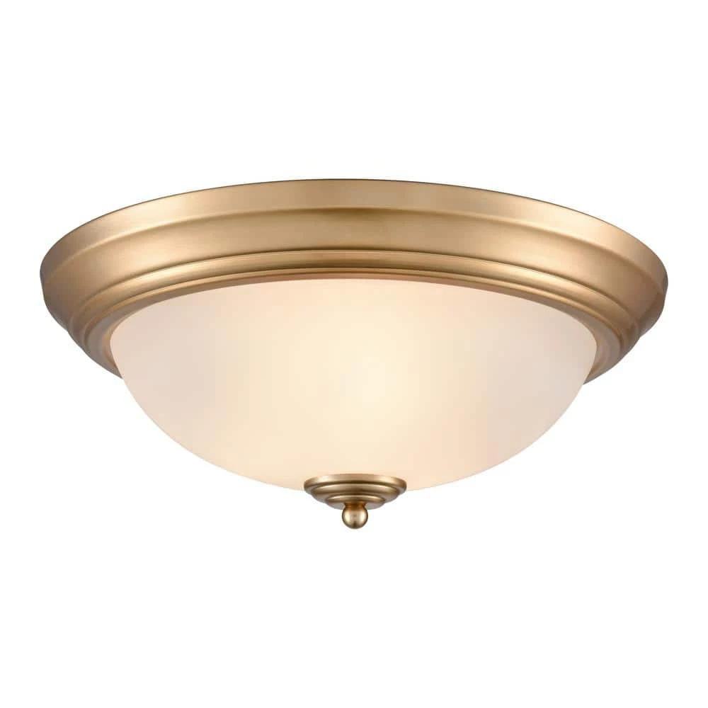 15 in. 3-Light Satin Gold Flush Mount by Titan Lighting 3 15 in. 3-Light Satin Gold Flush Mount by Titan Lighting