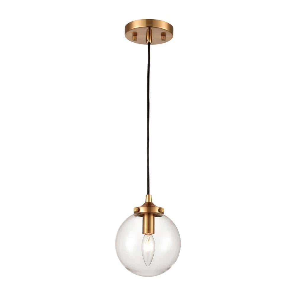 Kendall 1-Light Gold and Matte Black Mini Pendant with Clear Glass Shade by Titan Lighting 3 Kendall 1-Light Gold and Matte Black Mini Pendant with Clear Glass Shade by Titan Lighting