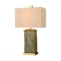 Tenlee 25 in. Gray Slate Table Lamp by Titan Lighting
