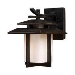 Kanso 1-Light LED Hazelnut Bronze Outdoor Wall Mount Sconce by Titan Lighting