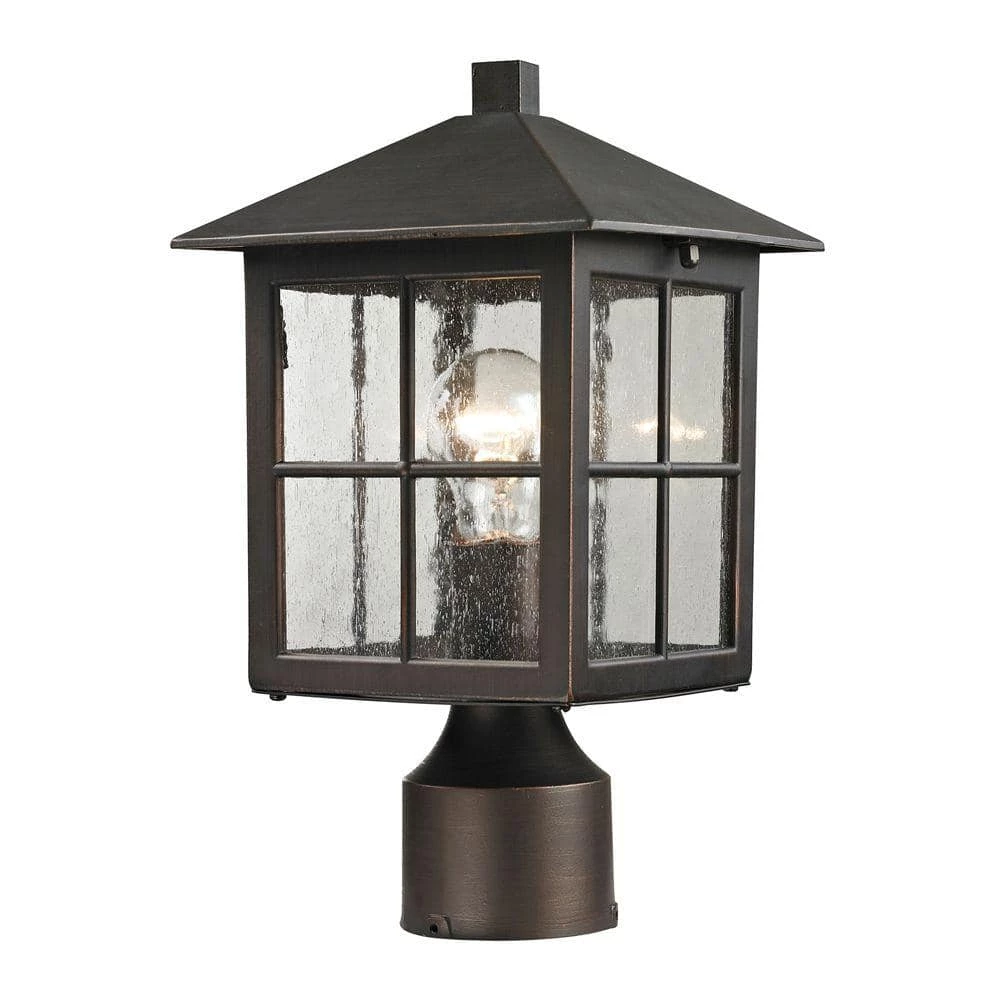 Shaker Heights 1-Light Outdoor Hazelnut Bronze Post Lantern by Titan Lighting 3 Shaker Heights 1-Light Outdoor Hazelnut Bronze Post Lantern by Titan Lighting