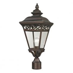 Mendham 1-Light Outdoor Hazelnut Bronze Post Lantern by Titan Lighting