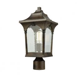 Loringdale 1-Light Outdoor Hazelnut Bronze Post Light by Titan Lighting