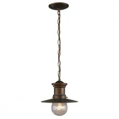 Maritime 1-Light Hazelnut Bronze Outdoor Ceiling Mount Light by Titan Lighting