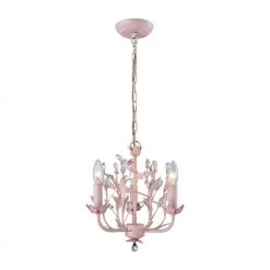Circeo 3-Light Light Pink Chandelier by Titan Lighting