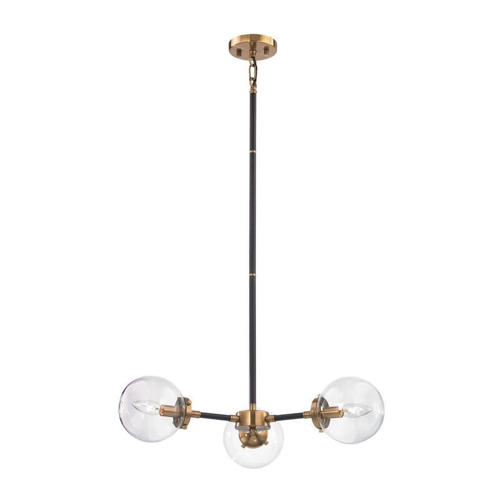 Boudreaux 3-Light Matte Black and Antique Gold Chandelier by Titan Lighting 3 Boudreaux 3-Light Matte Black and Antique Gold Chandelier by Titan Lighting