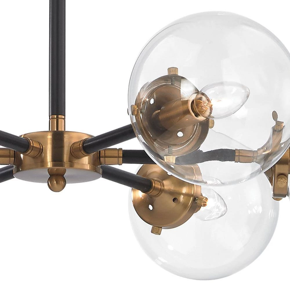 Boudreaux 6-Light Matte Black and Antique Gold Chandelier by Titan Lighting 5 Boudreaux 6-Light Matte Black and Antique Gold Chandelier by Titan Lighting - Image 3