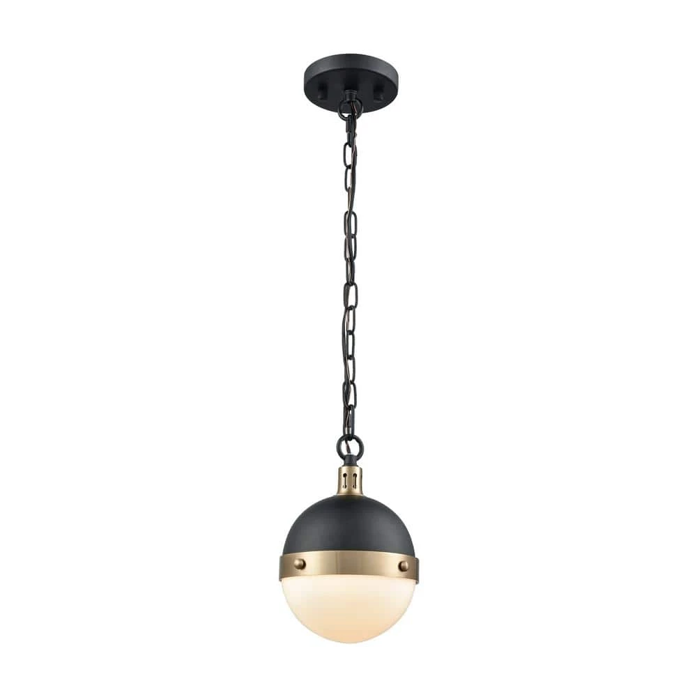 Harmelin 1-Light Matte Black and Satin Brass Pendant by Titan Lighting 3 Harmelin 1-Light Matte Black and Satin Brass Pendant by Titan Lighting