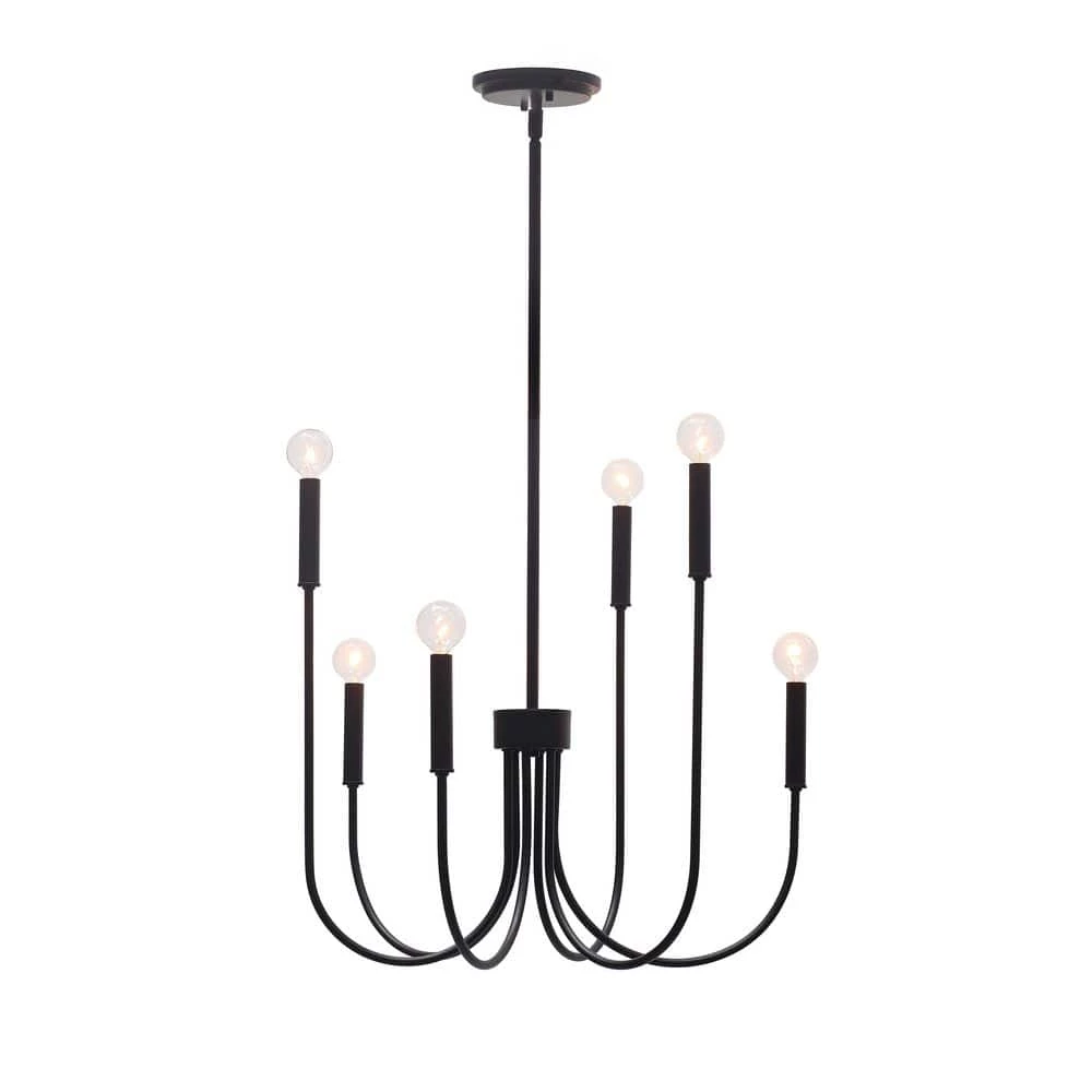 Cary 6-Light Matte Black Chandelier by Titan Lighting 6 Cary 6-Light Matte Black Chandelier by Titan Lighting - Image 4