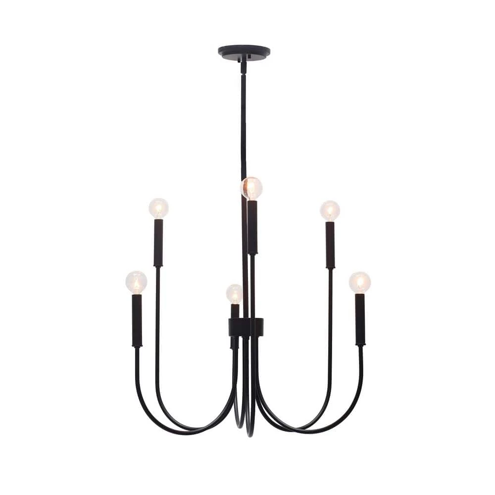 Cary 6-Light Matte Black Chandelier by Titan Lighting 3 Cary 6-Light Matte Black Chandelier by Titan Lighting