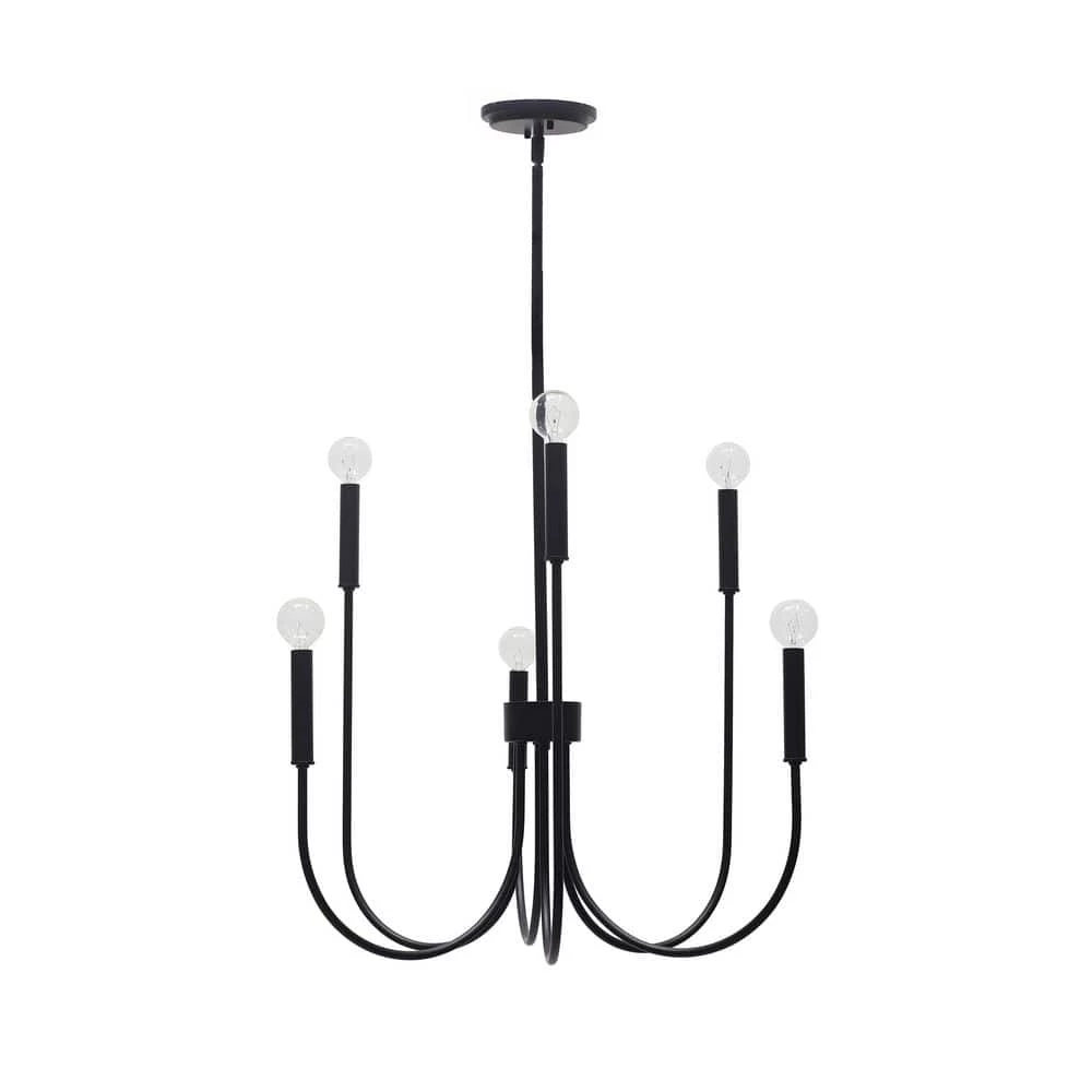 Cary 6-Light Matte Black Chandelier by Titan Lighting 4 Cary 6-Light Matte Black Chandelier by Titan Lighting - Image 2
