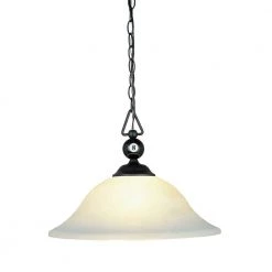 Chalkie 1-Light Matte Black Billiard-Themed Pendant with White Shade by Titan Lighting