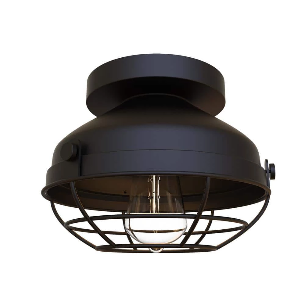 Patterson 8.5 in. 1-Light Matte Black Semi-Flush Mount by Titan Lighting 3 Patterson 8.5 in. 1-Light Matte Black Semi-Flush Mount by Titan Lighting