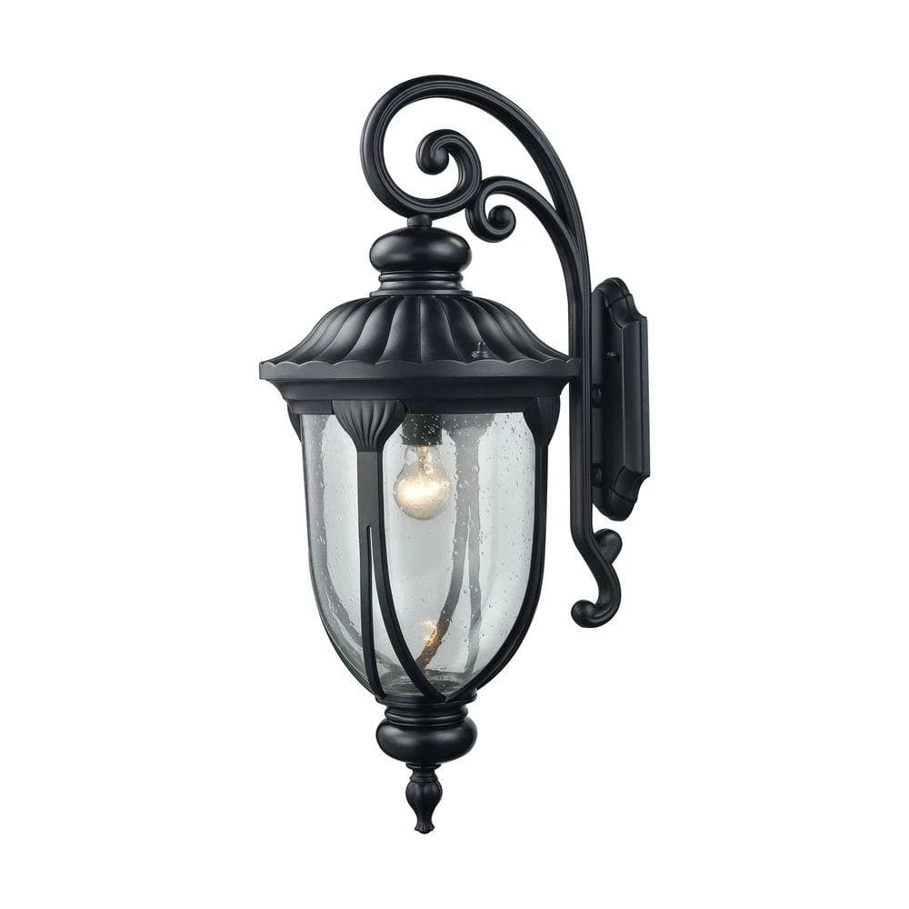 Derry Hill 1-Light Matte Black Outdoor Wall Lantern Sconce by Titan Lighting 3 Derry Hill 1-Light Matte Black Outdoor Wall Lantern Sconce by Titan Lighting