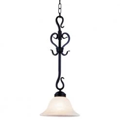 Buckingham 1-Light Matte Black Ceiling Mount Pendant by Titan Lighting