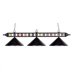 3-Light Ceiling Mount Matte Black Island Light by Titan Lighting