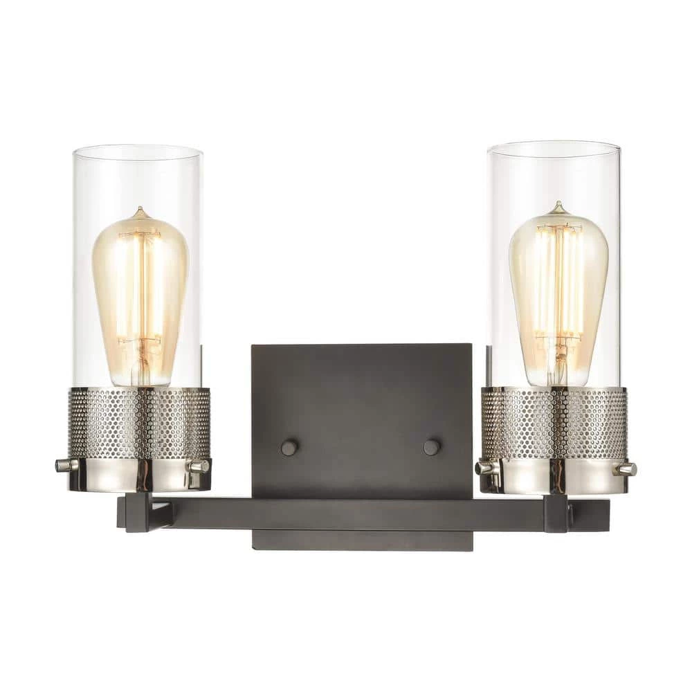 Bergenline 13 in. 2-Light Matte Black Vanity Light by Titan Lighting 3 Bergenline 13 in. 2-Light Matte Black Vanity Light by Titan Lighting