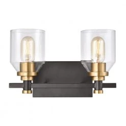 Cambria 13 in. 2-Light Matte Black Vanity Light by Titan Lighting