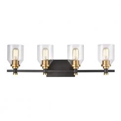 Cambria 28 in. 4-Light Matte Black Vanity Light by Titan Lighting