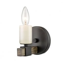 Stone Manor 5 in. 1-Light Matte Black Vanity Light by Titan Lighting