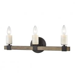 Stone Manor 21 in. 3-Light Matte Black Vanity Light by Titan Lighting