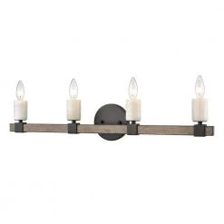 Stone Manor 30 in. 4-Light Matte Black Vanity Light by Titan Lighting