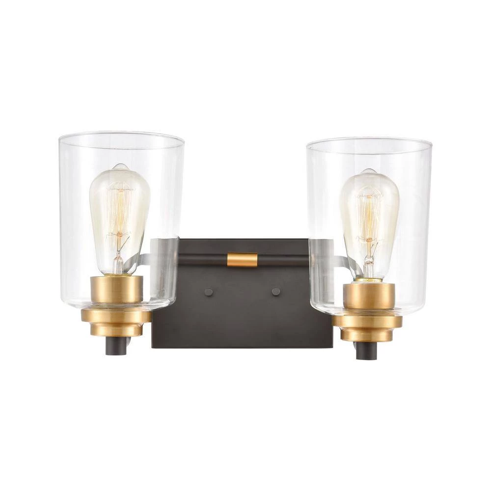 Robins 14 in. 2-Light Matte Black Vanity Light by Titan Lighting 4 Robins 14 in. 2-Light Matte Black Vanity Light by Titan Lighting - Image 2