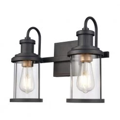 Millburn 15 in. 2-Light Matte Black Vanity Light by Titan Lighting