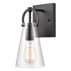 Gabby 4.75 in. 1-Light Matte Black Vanity Light by Titan Lighting