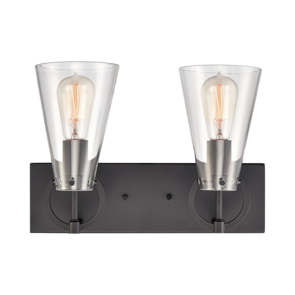 Gabby 15 in. 2-Light Matte Black Vanity Light by Titan Lighting 5 Gabby 15 in. 2-Light Matte Black Vanity Light by Titan Lighting - Image 3