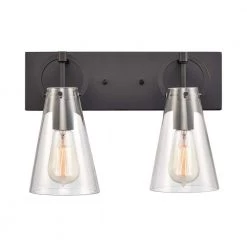 Gabby 15 in. 2-Light Matte Black Vanity Light by Titan Lighting