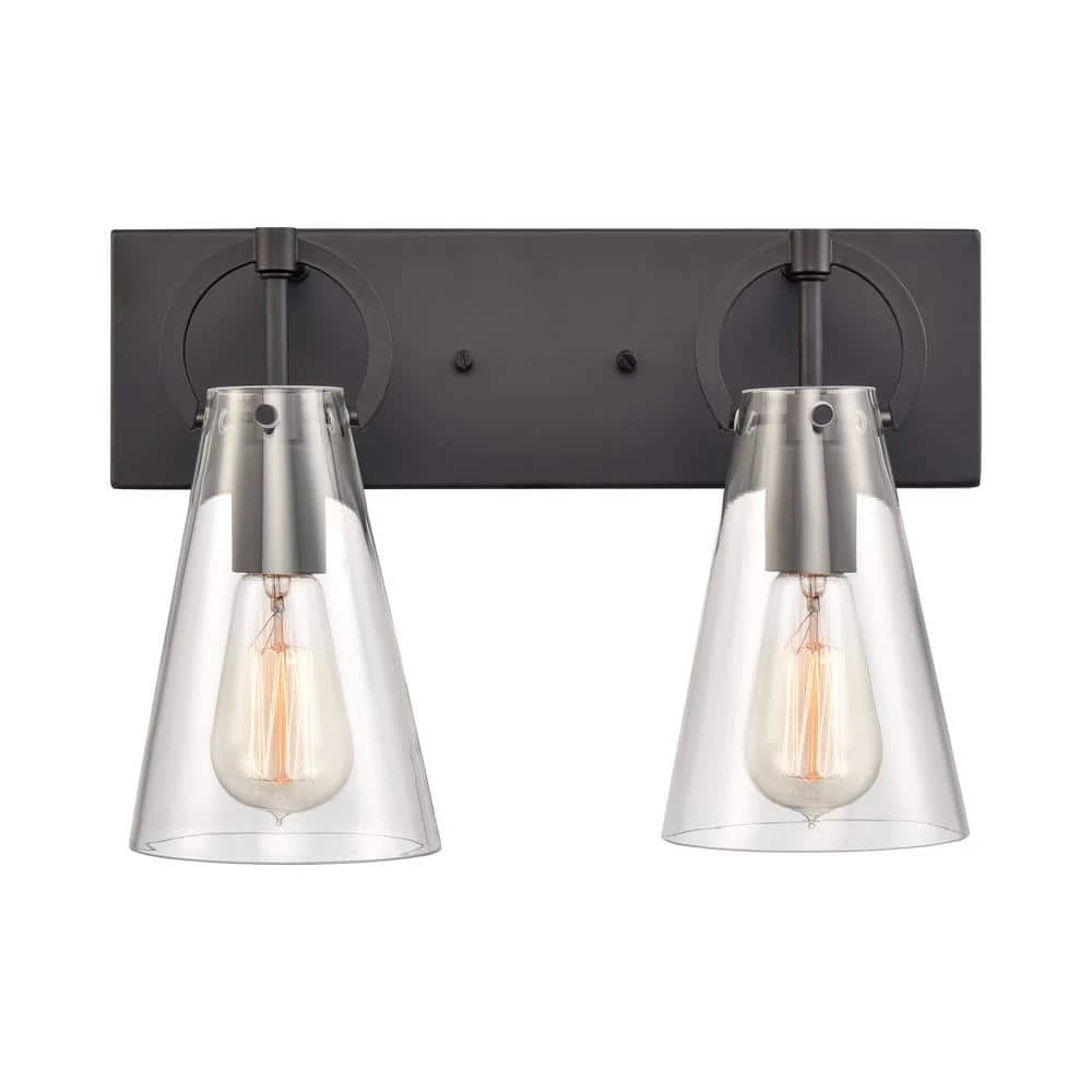Gabby 15 in. 2-Light Matte Black Vanity Light by Titan Lighting 3 Gabby 15 in. 2-Light Matte Black Vanity Light by Titan Lighting