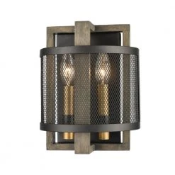 Woodbridge 2-Light Matte Black Wall Sconce by Titan Lighting
