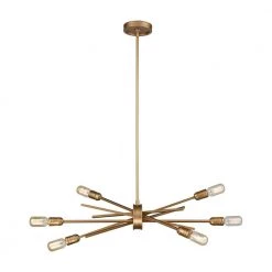 Xenia 6-Light Large Matte Gold Chandelier by Titan Lighting