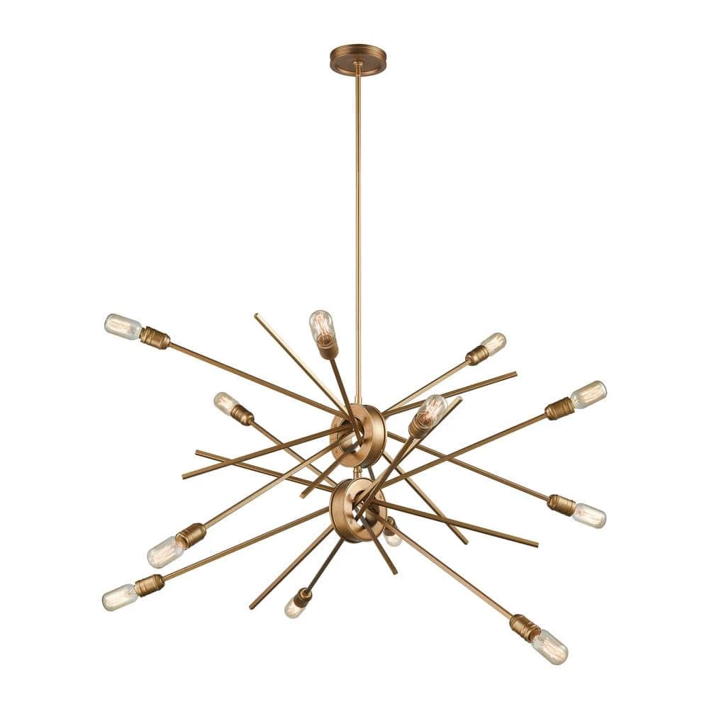 Xenia 12-Light Matte Gold Chandelier by Titan Lighting 3 Xenia 12-Light Matte Gold Chandelier by Titan Lighting