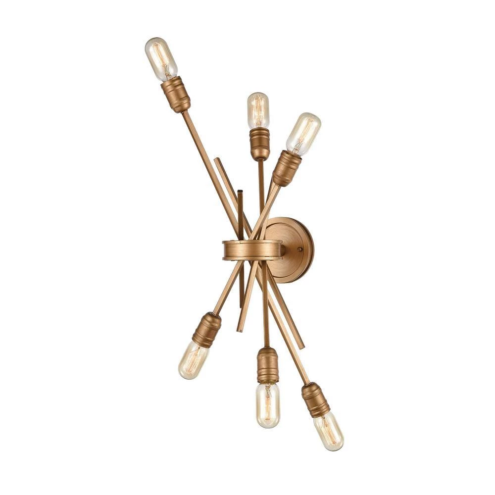 Xenia 6-Light Matte Gold Wall Sconce by Titan Lighting 5 Xenia 6-Light Matte Gold Wall Sconce by Titan Lighting - Image 3
