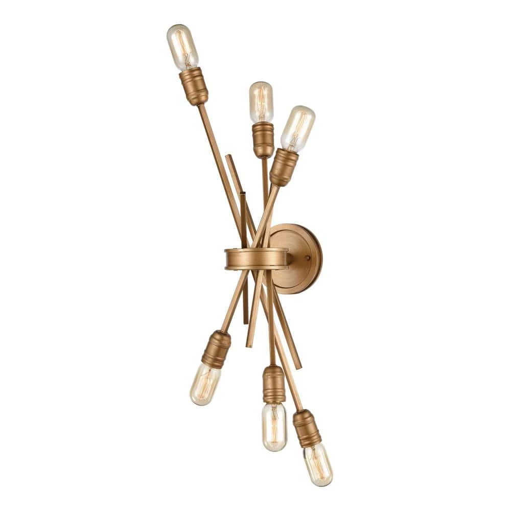 Xenia 6-Light Matte Gold Wall Sconce by Titan Lighting 3 Xenia 6-Light Matte Gold Wall Sconce by Titan Lighting