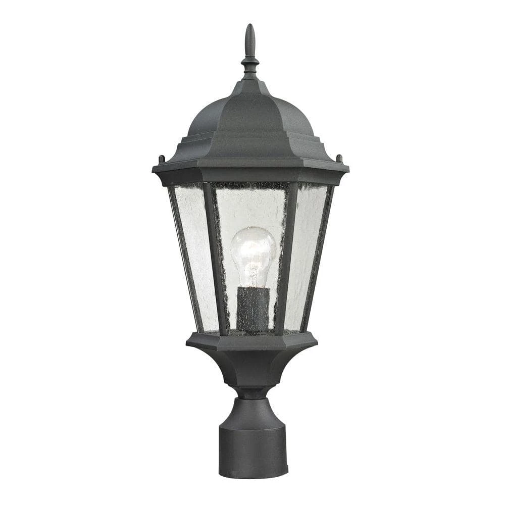 Temple Hill 1-Light Outdoor Matte Textured Black Post Lantern by Titan Lighting 3 Temple Hill 1-Light Outdoor Matte Textured Black Post Lantern by Titan Lighting