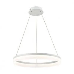Cycloid 1-Light Matte White with Acrylic Diffuser Medium LED Pendant by Titan Lighting