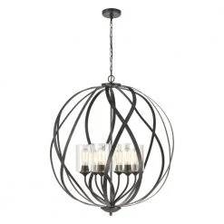 Daisy 6-Light Midnight Bronze Chandelier with Glass Shades by Titan Lighting