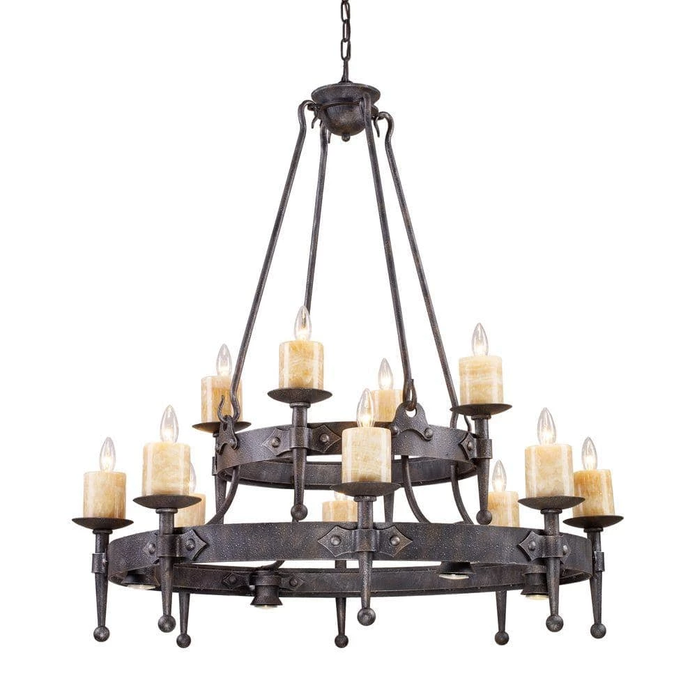 Cambridge 12-Light Moonlit Rust Ceiling Mount Chandelier by Titan Lighting 3 Cambridge 12-Light Moonlit Rust Ceiling Mount Chandelier by Titan Lighting