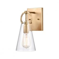 Gabby 4.75 in. 1-Light Natural Brass Vanity Light by Titan Lighting