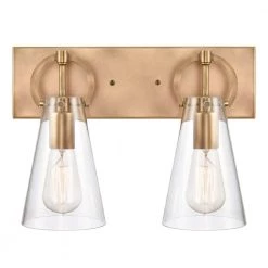 Gabby 15 in. 2-Light Natural Brass Vanity Light by Titan Lighting