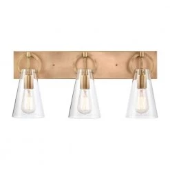 Gabby 23 in. 3-Light Natural Brass Vanity Light by Titan Lighting