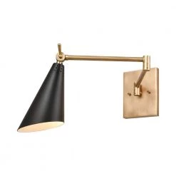 Calder 1-Light Natural Brass Wall Sconce by Titan Lighting