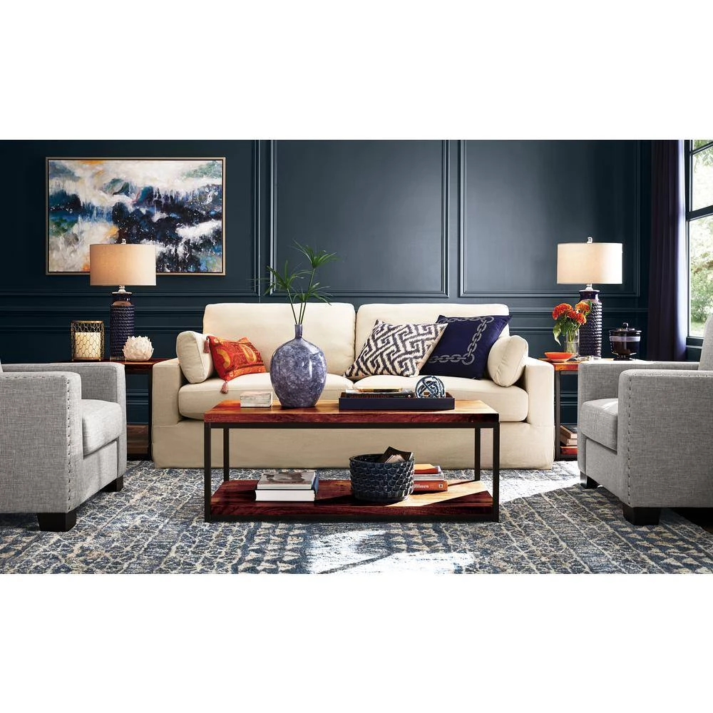 Wrapped Rope 30 in. Navy Blue Ceramic Table Lamp by Titan Lighting 6 Wrapped Rope 30 in. Navy Blue Ceramic Table Lamp by Titan Lighting - Image 4