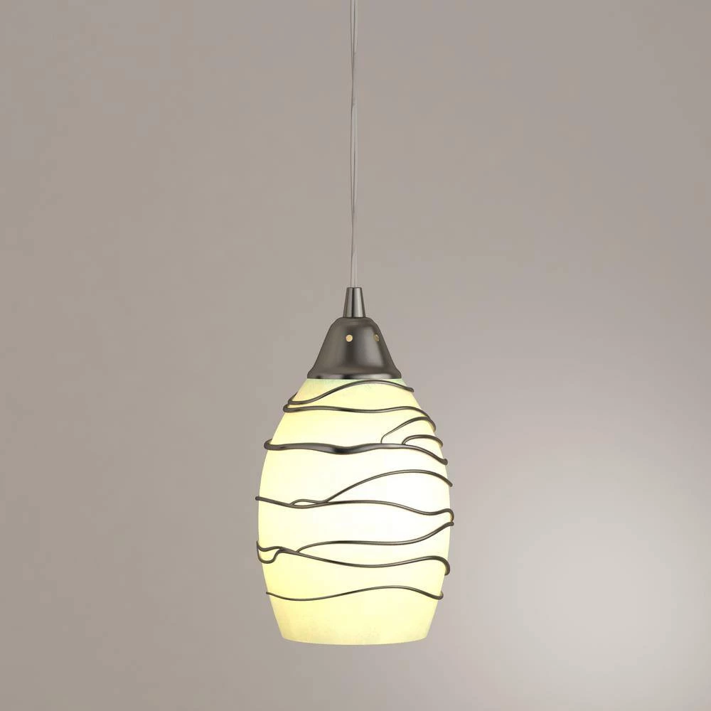 Helice Collection 1-Light Satin Nickel LED Mini Pendant by Titan Lighting 5 Helice Collection 1-Light Satin Nickel LED Mini Pendant by Titan Lighting - Image 3