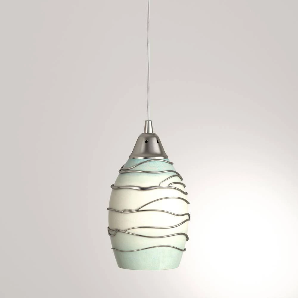 Helice Collection 1-Light Satin Nickel LED Mini Pendant by Titan Lighting 6 Helice Collection 1-Light Satin Nickel LED Mini Pendant by Titan Lighting - Image 4